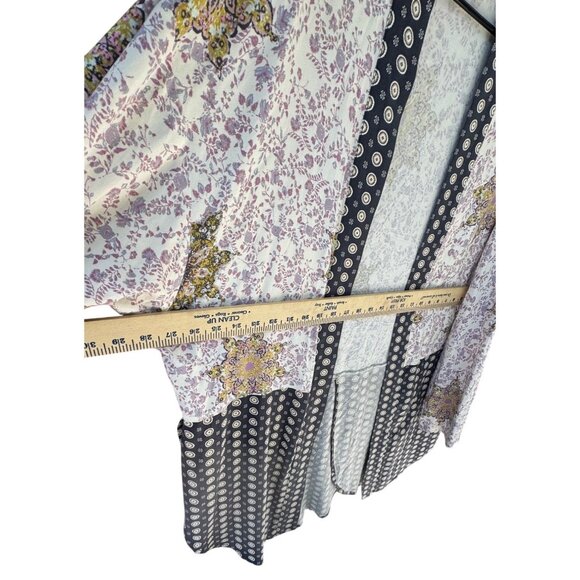 Free People Forget Me Knot Tie Front Kimono Women’s Large In Ivory - Picture 7 of 13